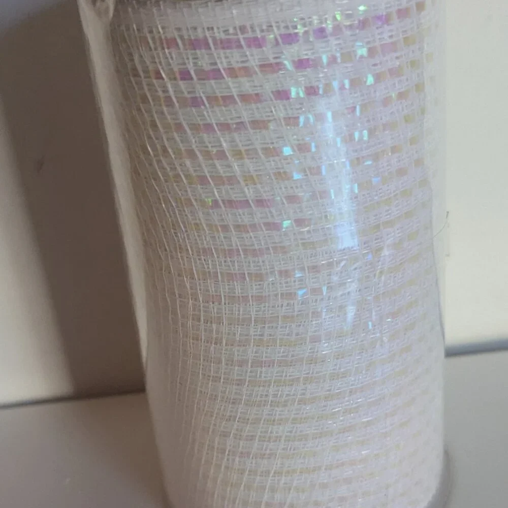 NWT Metallic White Mesh Xtra Wide Christmas Ribbon Michaels Holiday Crafts Decor